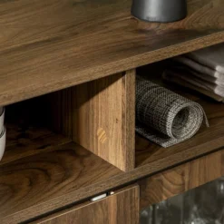 HOMCOM Modern Sideboard With Shelves, Buffet Cabinet With Storage Cabinets, Adjustable Shelf, Sliding Doors For Living Room, Kitchen, Walnut -Homcom Shop GUEST 653c9962 28b2 458f 9e57 78b58919ea33