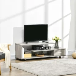 HOMCOM Modern TV Stand For TVs Up To 45", TV Cabinet With Storage Shelf And Drawer, Entertainment Center For Living Room Bedroom, Gray -Homcom Shop GUEST 66db9b4c ffc5 46ef ba41 c70148d22812