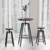 HOMCOM 3 Piece Industrial Adjustable Dining Table Set, Bar Height Bistro Table And Swivel Pub Stools For Small Space -Homcom Shop GUEST 673aecae ab45 4adf 9afd 1461ddfaf663