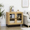 HOMCOM Small Storage Cabinet, Living Room Sideboard Cabinet With Double Glass Doors And Metal Legs For Dining Room Storage, Oak 1 HOMCOM Small Storage Cabinet, Living Room Sideboard Cabinet With Double Glass Doors And Metal Legs For Dining Room Storage, Oak -Homcom Shop GUEST 67d36751 72c1 42c0 93a8 6e1baec5ad20