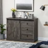 HOMCOM Farmhouse Coffee Bar Cabinet, Kitchen Sideboard, Buffet Cabinet With Sliding Barn Door And 3 Storage Drawers For Living Room, Dark Gray -Homcom Shop GUEST 68c23c8a c834 4e0b bcdb 6c35de9b128c