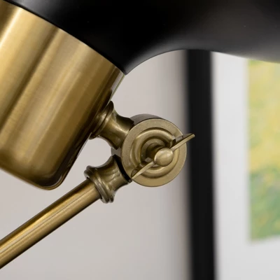 HOMCOM Adjustable Floor Lamps For Living Room, Standing Lamp For Bedroom With Balance Arm, Adjustable Head And Height, Black And Gold Lamp 6 HOMCOM Adjustable Floor Lamps For Living Room, Standing Lamp For Bedroom With Balance Arm, Adjustable Head And Height, Black And Gold Lamp - Image 4