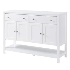 HOMCOM 47" Modern Sideboard, Buffet Cabinet, Accent Cupboard With Adjustable Shelves And Drawers, For Living Room, White -Homcom Shop GUEST 694256d7 0400 4bc8 bf9a b7a69e6751ba