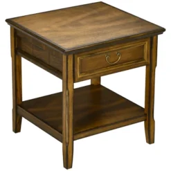 HOMCOM Retro Side Table, End Table With Storage Drawer And Open Shelf For Living Room, Bedroom -Homcom Shop GUEST 69443b71 158a 4191 981f ba72f7baeab4