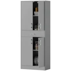 HOMCOM 70.75" Kitchen Pantry Cabinet W/ Drawer And Adjustable Shelf, Freestanding Tall Storage Cabinet W/ 2 Double Doors, Gray -Homcom Shop GUEST 6a6cce22 0dc7 4f22 a428 92c1a6a13d2d
