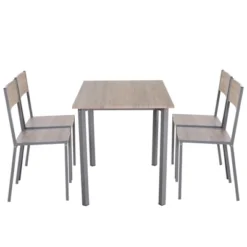 HOMCOM 5 Piece Modern Rectangular Dining Room Table Set With 4 Metal Frame Chairs For Kitchen, Breakfast Nook, Dinette -Homcom Shop GUEST 6c1fc95d daaf 4b53 aa47 a9ebc0218447