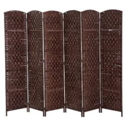 HOMCOM 6' Tall Wicker Weave 6 Panel Room Divider Privacy Screen -Homcom Shop GUEST 6dc3a6ba 946b 4b58 af7c 214373af9001