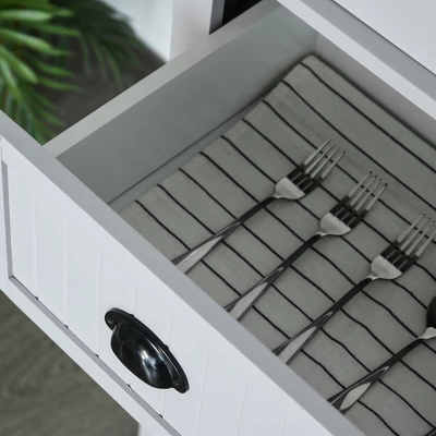 HOMCOM 72" Traditional Freestanding Kitchen Pantry Cabinet Cupboard With Doors And 3 Adjustable Shelves, Gray 7 HOMCOM 72" Traditional Freestanding Kitchen Pantry Cabinet Cupboard With Doors And 3 Adjustable Shelves, Gray - Image 5