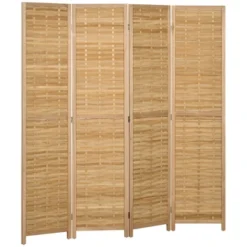HOMCOM Room Divider, 5.5' Tall Bamboo Portable Folding Privacy Screens, Hand-Woven Double Side Partition Wall Dividers For Home, Natural -Homcom Shop GUEST 6fd94997 e692 4304 b720 ce4112550746