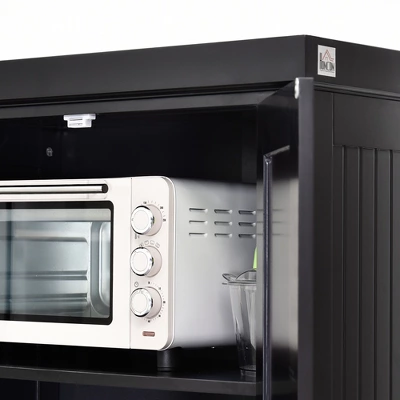 HOMCOM 72" Traditional Freestanding Kitchen Pantry Cabinet Cupboard With Doors And 3 Adjustable Shelves, Black 7 HOMCOM 72" Traditional Freestanding Kitchen Pantry Cabinet Cupboard With Doors And 3 Adjustable Shelves, Black - Image 5