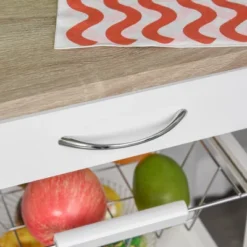 HOMCOM 32.25" Wooden Rolling Kitchen Storage Cart On 360° Swivel Wheels With Ample Storage Space & Solid Structure 13 HOMCOM 32.25" Wooden Rolling Kitchen Storage Cart On 360° Swivel Wheels With Ample Storage Space & Solid Structure -Homcom Shop GUEST 724827e1 e7f2 4182 b29a e539a4accf4b