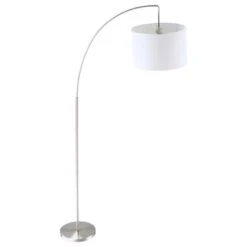 HOMCOM Arc Floor Reading Lamp, Tall Pole Standing Lamp With Hanging Fabric Lampshade For Living Room Or Bedroom, Silver/White 9 HOMCOM Arc Floor Reading Lamp, Tall Pole Standing Lamp With Hanging Fabric Lampshade For Living Room Or Bedroom, Silver/White -Homcom Shop GUEST 72d87ab0 809d 43a3 b67e cc4202b285c8