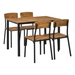 HOMCOM 5 Piece Modern Industrial Dining Table And Chairs Set For Small Space, Kitchen, Dining Room -Homcom Shop GUEST 74c53d66 1478 4cb4 a844 8bf678d4bc6c