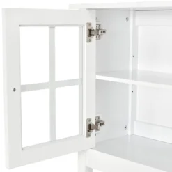 HOMCOM Kitchen Credenza & Sideboard Buffet Cabinet With 2 Glass Doors & Storage Shelves -Homcom Shop GUEST 7606a9e5 641a 4c39 9672 3fe392c94ec8