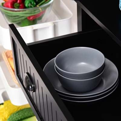 HOMCOM 72" Traditional Freestanding Kitchen Pantry Cabinet Cupboard With Doors And 3 Adjustable Shelves 6 HOMCOM 72" Traditional Freestanding Kitchen Pantry Cabinet Cupboard With Doors And 3 Adjustable Shelves - Image 4