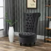 HOMCOM High Back Accent Chair, Upholstered Armless Chair, Retro Button-Tufted Royal Design With Thick Padding And Rubberwood Leg, Black -Homcom Shop GUEST 7943f9ac 3257 4b4f 8ffa b02725c6ff5f