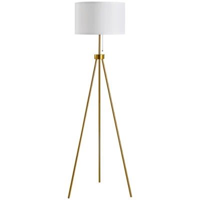 HOMCOM 59.75" Tripod Floor Lamp With Pull Chain Standing, Fabric Lampshade E26 Lamp Holder Steel For Living Room, Bedroom, Office 9 HOMCOM 59.75" Tripod Floor Lamp With Pull Chain Standing, Fabric Lampshade E26 Lamp Holder Steel For Living Room, Bedroom, Office - Image 7