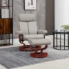 HOMCOM Recliner Chair With Ottoman, 360° Swivel Reclining Chair With Wood Base And Matching Footrest, Gray 2 HOMCOM Recliner Chair With Ottoman, 360° Swivel Reclining Chair With Wood Base And Matching Footrest, Gray -Homcom Shop GUEST 7ab67720 5131 4a81 9918 93e1697eec6a