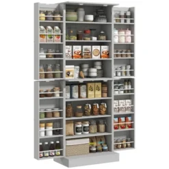 HOMCOM 65" Kitchen Pantry Cabinet, Modern Storage Cabinet With Doors And Shelves, Freestanding Cupboard For Dining Room -Homcom Shop GUEST 7bef3ef7 5a4c 419c 8dd4 417203d9e602
