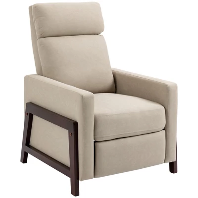 HOMCOM Manual Recliner Chair For Living Room Bedroom, Reclining Sofa Armchair With Footrest, Greige 5 HOMCOM Manual Recliner Chair For Living Room Bedroom, Reclining Sofa Armchair With Footrest, Greige - Image 3