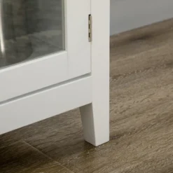 HOMCOM Glass Door Kitchen Sideboard, Buffet Cabinet With 6-Bottle Wine Rack And Stemware Racks, Coffee Bar For Living Room, Dining Room, White -Homcom Shop GUEST 7e2d8ed0 07e6 48f2 8769 a8a06098cea5