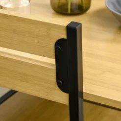 HOMCOM Industrial 3-Piece Dining Table Set, Square Kitchen Table With 2 Chairs For Dorms, Apartments, Studios, Bamboo Wood Grain 11 HOMCOM Industrial 3-Piece Dining Table Set, Square Kitchen Table With 2 Chairs For Dorms, Apartments, Studios, Bamboo Wood Grain -Homcom Shop GUEST 80fc5a4f 5bec 4895 8372 21e4cca4d785