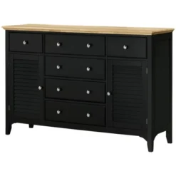 HOMCOM Modern Sideboard With Drawers, Buffet Cabinet With Storage Cabinets, Rubberwood Top For Living Room, Kitchen, TV Stand Up To 60 Inches, Black 9 HOMCOM Modern Sideboard With Drawers, Buffet Cabinet With Storage Cabinets, Rubberwood Top For Living Room, Kitchen, TV Stand Up To 60 Inches, Black -Homcom Shop GUEST 820028a6 ed40 44a2 b8c7 888a023db156