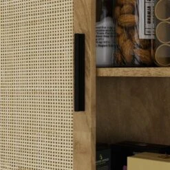 HOMCOM 64" Kitchen Pantry Storage Cabinet, Freestanding Kitchen Cabinet With 4 Rattan Doors, 4 Tier Shelves And Adjustable Shelf, Natural -Homcom Shop GUEST 84240d3a 42ff 46e1 add9 d0d4ee8b59d5