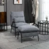 HOMCOM Accent Chair With Ottoman, Reclining Comfy Chair With Adjustable Backrest, Steel Frame And Pillow For Living Room, Bedroom -Homcom Shop GUEST 850da0ed d602 4bf4 898e 670733d5acac