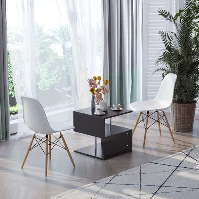 HOMCOM 20" Modern S-Shaped Multi-Level Accent End Table Shelf With Steel Poles 4 HOMCOM 20" Modern S-Shaped Multi-Level Accent End Table Shelf With Steel Poles - Image 2