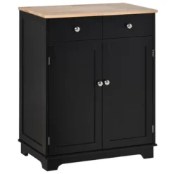 HOMCOM Kitchen Storage Cabinet, Sideboard Floor Cupboard With Solid Wood Top, Adjustable Shelf, And 2 Drawers For Living Room, And Hallway -Homcom Shop GUEST 879031f2 0545 4929 8aa5 f47ecb1f7960
