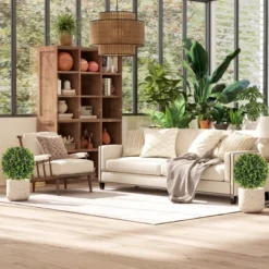 HOMCOM 2 Pack 1.3ft Artificial Eucalyptus Topiary Ball With Ground Stake, Indoor Outdoor Faux Greenery, Faux Plants For Garden, Porch 11 HOMCOM 2 Pack 1.3ft Artificial Eucalyptus Topiary Ball With Ground Stake, Indoor Outdoor Faux Greenery, Faux Plants For Garden, Porch -Homcom Shop GUEST 87b0cef4 020a 4238 ad04 94fd56895142