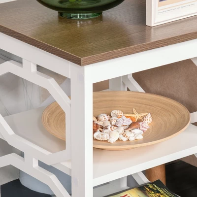 HOMCOM Modern End Table, Accent Side Table With 2 Storage Shelves For Living Room, Bedroom 5 HOMCOM Modern End Table, Accent Side Table With 2 Storage Shelves For Living Room, Bedroom - Image 3