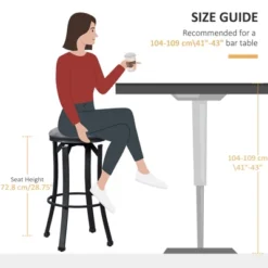 HOMCOM Bar Stools Set Of 2, Vintage Barstools With Footrest, Microfiber Cloth Bar Chairs 29 Inch Seat Height With Steel Legs, Dark Gray 10 HOMCOM Bar Stools Set Of 2, Vintage Barstools With Footrest, Microfiber Cloth Bar Chairs 29 Inch Seat Height With Steel Legs, Dark Gray -Homcom Shop GUEST 8a65983b 5108 4179 ae62 c80af340049e