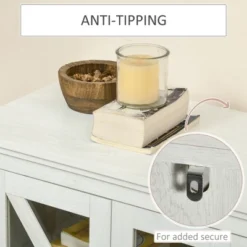 HOMCOM Rustic Kitchen Sideboard, Glass Door Buffet Cabinet, TV Stand With Adjustable Shelf For Dining Room, White 10 HOMCOM Rustic Kitchen Sideboard, Glass Door Buffet Cabinet, TV Stand With Adjustable Shelf For Dining Room, White -Homcom Shop GUEST 8ab15f91 dc10 42fc 88a1 6cc80e9d39dd