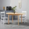 HOMCOM 55" Solid Wood Kitchen Table, Drop Leaf Tables For Small Spaces, Folding Dining Table, Natural -Homcom Shop GUEST 8b4fb0e6 1a7d 47fb 8a8b 9b4026750580
