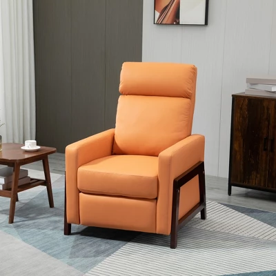 HOMCOM Manual Recliner Chair For Living Room Bedroom, Reclining Sofa Armchair With Footrest, Orange 3 HOMCOM Manual Recliner Chair For Living Room Bedroom, Reclining Sofa Armchair With Footrest, Orange