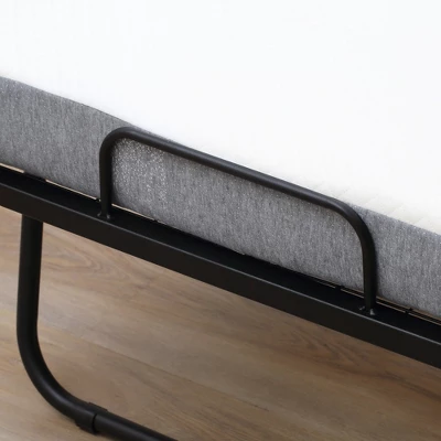 HOMCOM Folding Bed With 4" Mattress, Portable Foldable Guest Bed With Sturdy Metal Frame And Wheels, White 7 HOMCOM Folding Bed With 4" Mattress, Portable Foldable Guest Bed With Sturdy Metal Frame And Wheels, White - Image 5