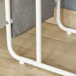 HOMCOM End Table, C-Shaped Side Table With Storage Bag For Living Room, Bedroom, White, Gray, Oak -Homcom Shop GUEST 8e2b7975 ebd2 4534 b7f8 da03e1a9f033