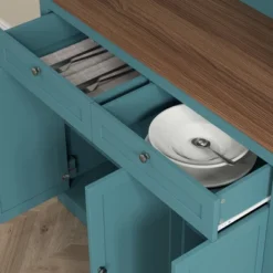 HOMCOM 71" Tall Kitchen Pantry Storage Cabinet With 2 Drawers, Microwave Cabinet With Adjustable Shelves And Glass Doors, Green -Homcom Shop GUEST 8e9be55a 1f90 4c33 89b2 19e6e405f5c5