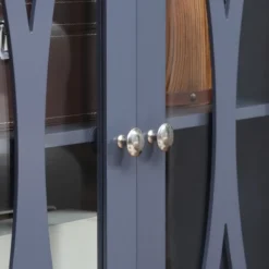 HOMCOM Elegant Kitchen Sideboard, Buffet Cabinet With Storage, Adjustable Shelves For Living Room, Study, 3 Glass Doors, Gray -Homcom Shop GUEST 8f5b6ca8 202b 47f4 a254 a5bde5f30aea