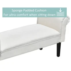 HOMCOM 52" Linen Upholstered Accent Ottoman Bench With Armrests -Homcom Shop GUEST 8f8a027d c255 4d45 b853 361d76270db5