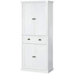 HOMCOM 72" Pinewood Large Kitchen Pantry Storage Cabinet, Freestanding Cabinets With Doors And Shelf Adjustment, Dining Room Furniture, White -Homcom Shop GUEST 90249847 dc28 44f7 93cc ae89a8ae3b77