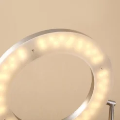 HOMCOM Modern LED 2 Light Floor Lamp, Tall Standing Lamp With Rotatable Ring Light And Height Adjustable Side Light For Living Room Or Bedroom, Silver -Homcom Shop GUEST 907543bf 72d4 447a b109 c7776322f9b7