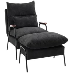 HOMCOM Accent Chair With Ottoman, Reclining Comfy Chair With Adjustable Backrest, Steel Frame And Pillow For Living Room, Bedroom 15 HOMCOM Accent Chair With Ottoman, Reclining Comfy Chair With Adjustable Backrest, Steel Frame And Pillow For Living Room, Bedroom -Homcom Shop GUEST 926ec1d6 d5dd 4249 9a94 b671a4f82e1d