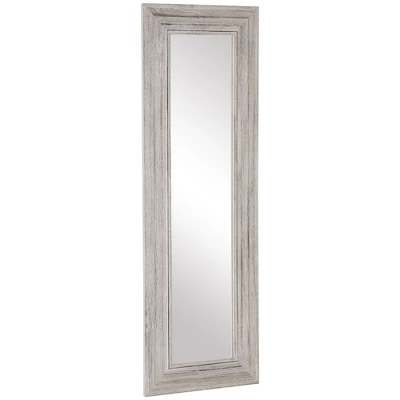 HOMCOM 64"x21" Wood Full Length Mirror, Farmhouse Decorative Wall Mirror, Hanging And Leaning Floor Mirror, Vertical Or Horizontal, Distressed Gray 5 HOMCOM 64"x21" Wood Full Length Mirror, Farmhouse Decorative Wall Mirror, Hanging And Leaning Floor Mirror, Vertical Or Horizontal, Distressed Gray - Image 3