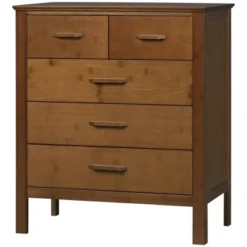 HOMCOM Tall Dresser For Bedroom, 5 Drawer Dresser, Chest Of Drawers With Bamboo Frame, Brown -Homcom Shop GUEST 93f9a5d0 ddbd 45b6 8588 9d933e97210e