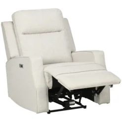 HOMCOM Electric Power Recliner Armchair With USB Charging Station, Sofa Recliner With Linen Upholstered Seat And Retractable Footrest, Cream White -Homcom Shop GUEST 95ab09e5 200f 4418 9b34 1b4229323208