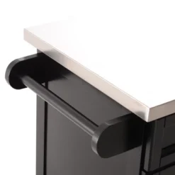 HOMCOM Rolling Kitchen Island Utility Trolley, Storage Cart On Wheels With Drawer, Spice Rack, Black -Homcom Shop GUEST 95f95a10 5af4 4b0b 8b42 9463cc1abaaa