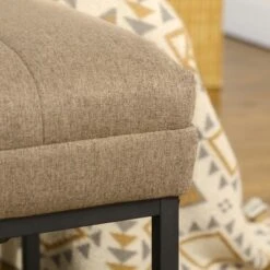 HOMCOM 47.25" End Of Bed Bench With Channel Tufted Design, Upholstered Ottoman Bench With Steel Legs For Bedroom, Entryway, Brown -Homcom Shop GUEST 96dc10e9 5e48 4c20 b195 ea77de7f63e1